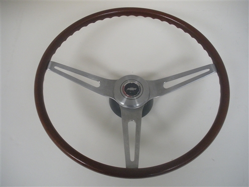 1969 Camaro Steering Wheel Assembly, Rosewood Woodgrain, GM Original Used