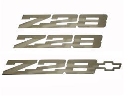 1982 - 1992 Camaro Custom Z28 Polished Emblem Set, Peel and Stick, 3 ...