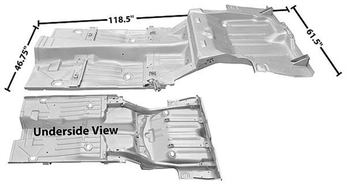 1969 Camaro Floor and Trunk Panel with Frame Rail Assembly, Complete ...