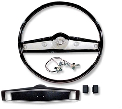 1969 Camaro Standard Steering Wheel Kit, Black with Black Pebble Grain