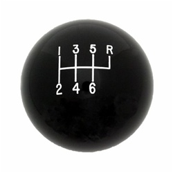 Shifter Knob Ball, Black 6 Speed, 3/8 Inch Thread, Coarse