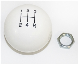 White 5 Speed Shifter Knob Ball, 16 MM x 1.50 Metric Thread, 2-1/4 ...