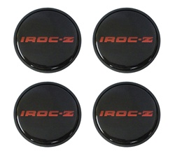 1985 - 1987 Camaro Iroc-z Wheel Center Caps, Set Of 4, Black And Red