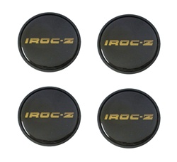 1985 - 1987 Camaro IROC-Z Wheel Center Caps, Set of 4, Black and Gold